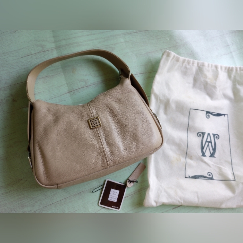 NWT Wanlima Tan Purse Handbag Beautiful Jeweled Sides